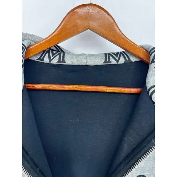 MCM Monogram Zip-up Hoodie In Grey